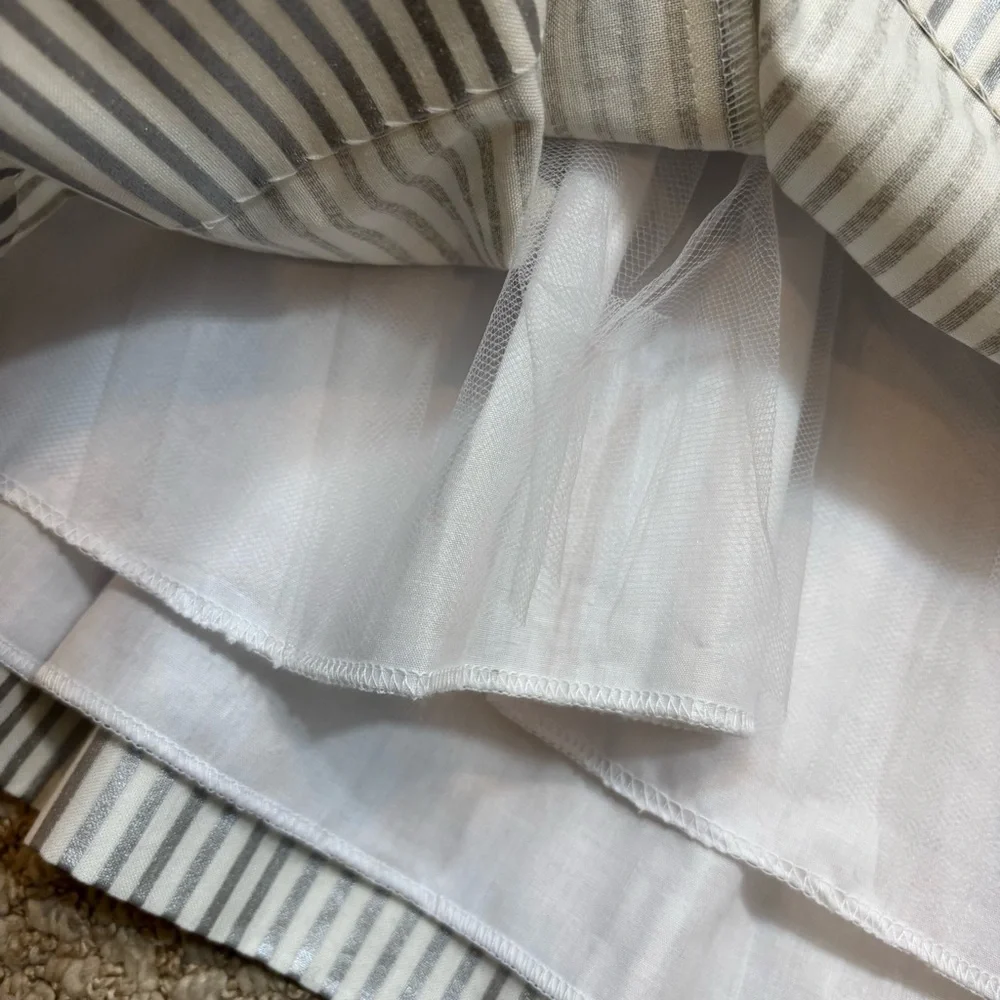 Girl’s The Bailey Boys Collared‎ Silver and White Sleeveless Dress Size 6X